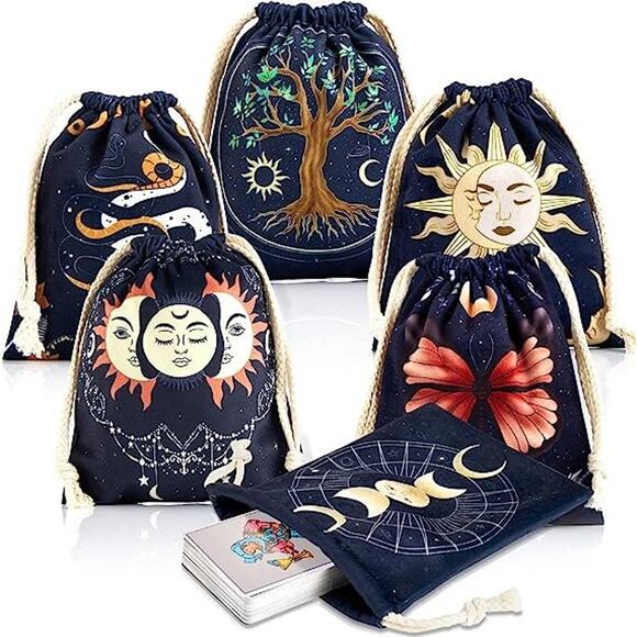 Drawstring Velvet Tarot Bags | Oracle Cards Bags | Keepsake Bag | Crystal Bag | - Picture 3 of 4
